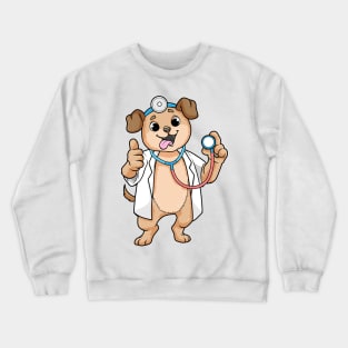 Dog as a Doctor with a Stetoskophe Crewneck Sweatshirt